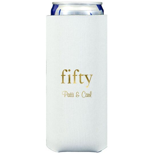 Big Number Fifty Collapsible Slim Koozies